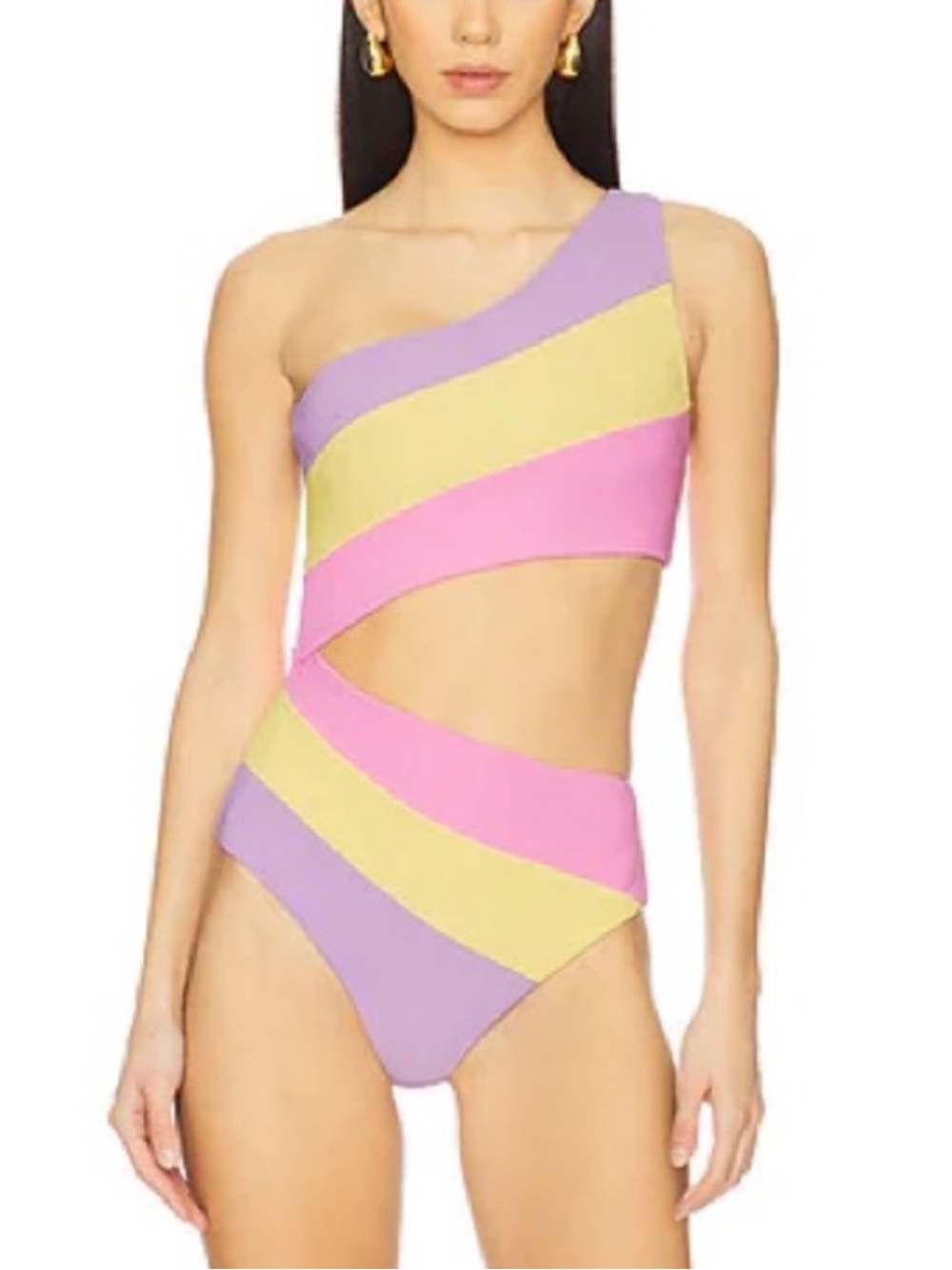 New! Beach Riot Joyce Colorblock Ribbed one piece swimsuit 34088